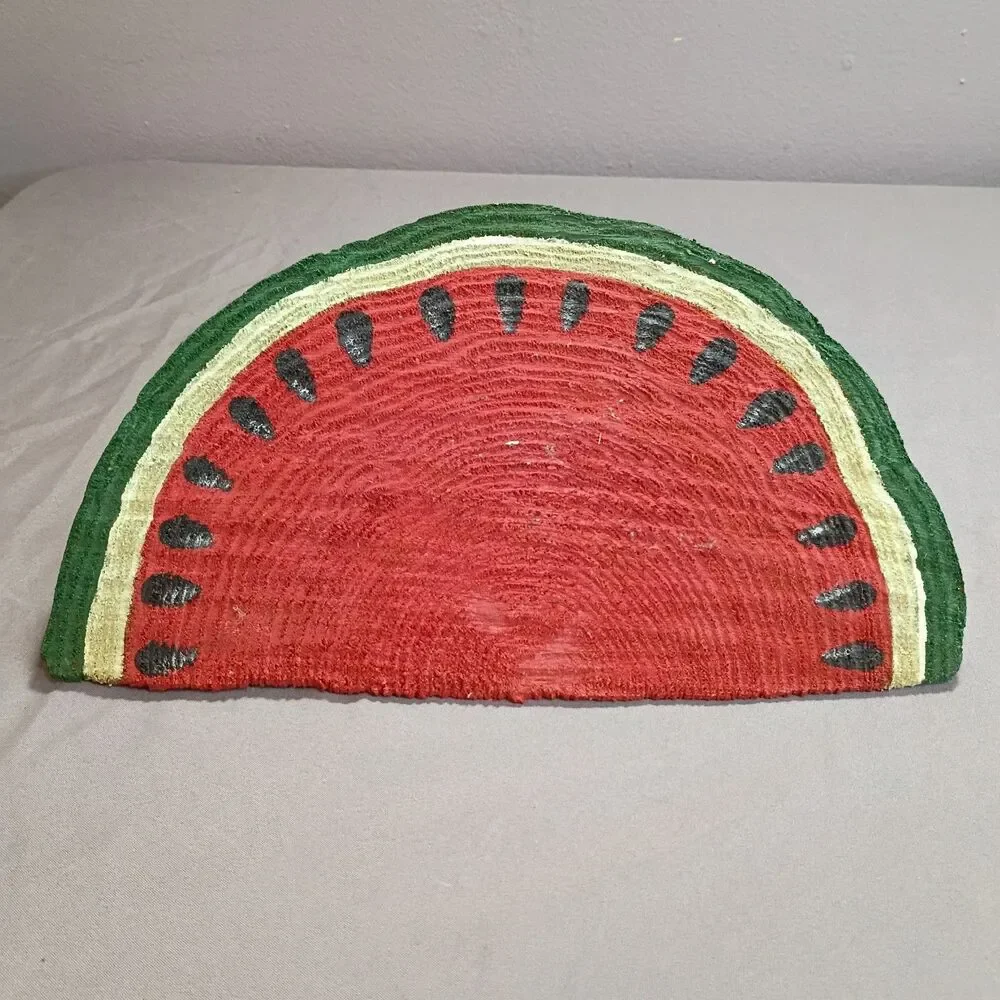 Wood Watermelon Slice Handmade Hand Painted Folk Art Country Cottage Core